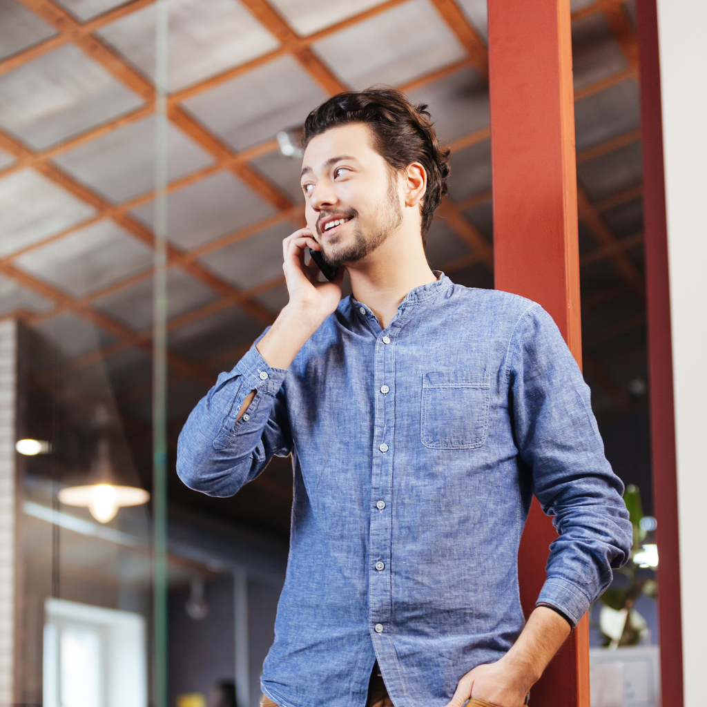 Man speaking on phone.