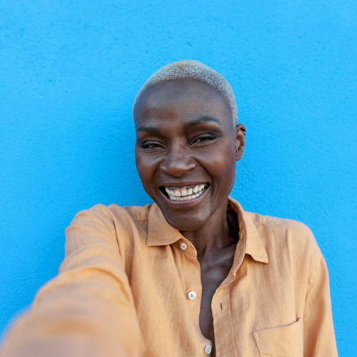 Woman Having Fun Taking Selfie Outdoor